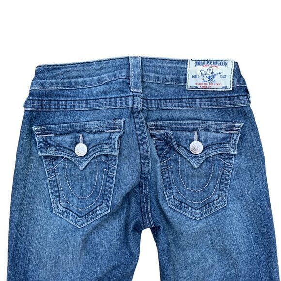 Vintage True Religion Jeans Size 25 STRAIGHT Blue - Picture 3 of 5